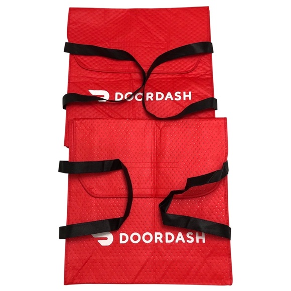 Doordash | Insulated Pizza Delivery Bag Fast Food Red, Set of 2 - Picture 1 of 8